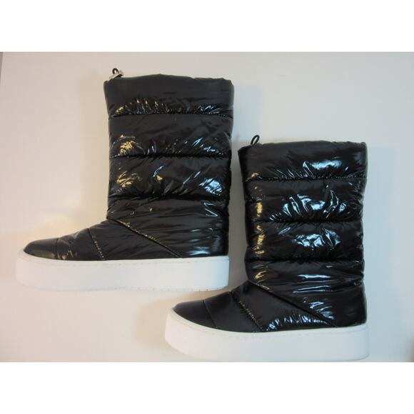 JEFFREY CAMPBELL Black Mid-Calf Snowed Synthetic Size 8.5 Snow Boots - Picture 1 of 6